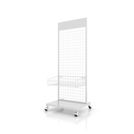 Kefva สแตนโชว์สินค้า มีล้อ รุ่นตะกร้า+แผ่นฐาน ขนาด 60x150 cm ตะแกรงแขวนของขาย ตาข่ายแขวน ชั้นแขวนโชว