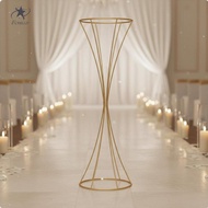 Fenteer Golden Wedding Holder Minimalist Flower Vase Decorative Centerpiece for Banquet Aisle Arrang