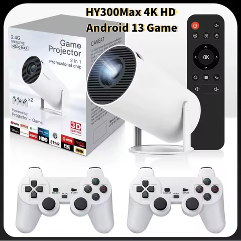 Original Portable HY300 MAX 3D Game Projector Retro Video Wireless Game Console 4k home cinema andro