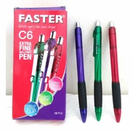 Ballpobalpoint Faster - Pulpen Faster C6 Cetek/ pulpen faster  C600/ 1 Pack Isi 1 lusin ( 12 Buah )