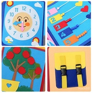 Cross-border New Felt Cloth Book Montessori3D 3D Felt Rainbow Cloth Book Children's Busy Board Carto
