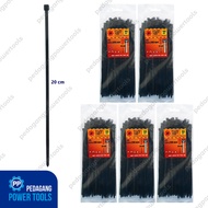 Package of 5 Sets JP Cable Ties 3.6 x 200 mm Black Length 20 cm Nylon Multi-Purpose Tie-Down Strap