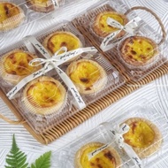 RORA - (10 Pcs) Egg Tart Box | Plastic Transparent Disposable Portuguese Tart Box | 3 4 6 Cavity / B