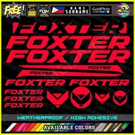 ♞,♘,♙FOXTER MTB Frame Decals Stickers MORE COLORS