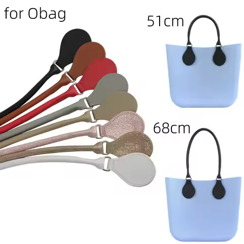 New 1 pair Round O bag long short Leather Handles hand-held shoulder straps for Classic Mini Obag