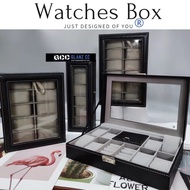 Premium Design Watch Storage Box Display Case Gift box 8 Slot 6 Slot 10 Slot 12 Slot Grey Color Kota
