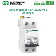 Schneider Acti9 Mcb Ik60N 2P 16A Kurva C - A9K27216 Original