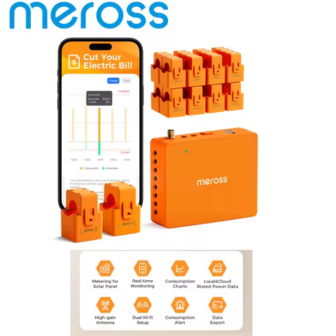 Meross Smart Energy Monitor EM16P US Version Solar PV Monitoring Ready Natively Supports Home Assist