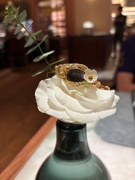 珍飾 - 紫光拉長石金屬繞線牛皮手鐲