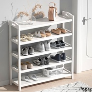 LHSG European Style Solid Wood Bamboo Shoe Rack Outdoor Shoe Rack White Dust Proof Shoe Rack Cabinet Large Capacity Space Saving Shoe Rack