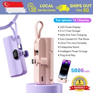 [SG Ready Stock] Mini Fast Charging Power Bank With Cable 5000mAh Portable Charger Small Powerbank For iPhone