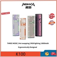 Monka K100 wireless three mode retro mechanical keyboard customized hot plug gateway structure RGB e