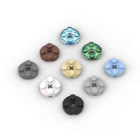 MOC 10PCS Puzzle Particle 4032 Round 2x2 With Axle Hole Building Blocks Kit Plate Bricks Idea Toys C