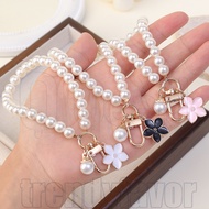 1/3/5Pcs INS Pearl Bowknot Phone Chain - Y2K Heart Pendant Charm Strap - Handmade Korean Key Chains 
