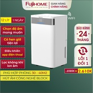 Máy khử ẩm gia đình FUJIHOME DH12NW Nhập Khẩu Máy hút ẩm công nghệ ion âm lọc bụi điều khiển từ xa
