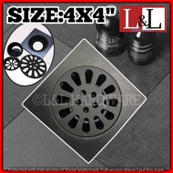 [HOT XKKLHIOUHWH 527] D-A059 Stainless Steel SUS304 Matte Black Bathroom Square Floor Drain Trap Waste Round Cover