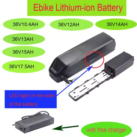 TotGuard Rider KAISDA K26M-BK Downtube Ebike Battery 36V 10.4AH 13AH for ADO A26 Samebike SY26 Elect