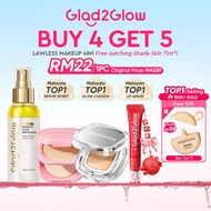 Glad2Glow Perfect Glow 5PCS-Glow Cover Cushion +Powder Foundation+Lip Serum+Serum Spray+Skin Tint12H