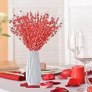 N&amp;T NIETING 10 Pack Artificial Glitter Red Berries Christmas Decor 15.7 Inchs Christmas Picks Tree Sticks Glitter Sticks for DIY Wreath Crafts Gift Fireplace Holiday Home Decoration Wedding Party