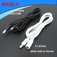 QKKQLA 22awg 3A DC Male To male female Power supply Adapter white black cable Plug 5.5x2.1mm Connect