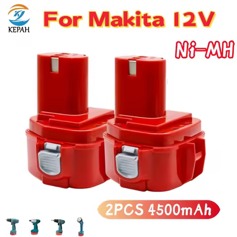 2PCS PA12 12V 4.5Ah Ni-Cd Cordless Power Tools Replacement Battery for Makita 1220 1222 1234 1233 12