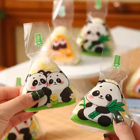 50Pcs Lovely Cartoon Triangle Rice Ball Packaging Bag Nori Onigiri Sushi Bag Sushi Making Mold Bento