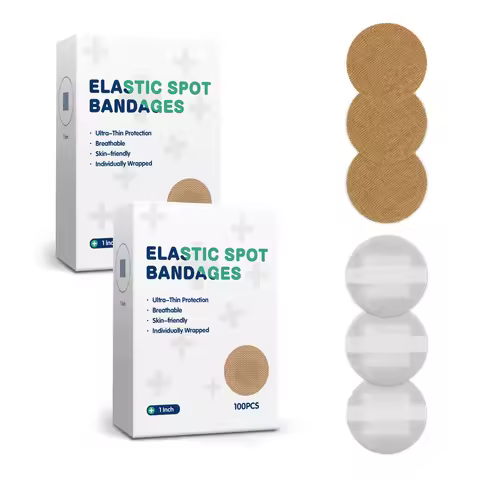 100Pcs Round Band Aid Vaccine Patches Sterile Hemostatic Patch Elastic Fabric Waterproof Wound Adhes