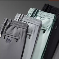 M-3XL READY STOCK Pants Men Summer Ice Silk Thin Spots Pant Jogger Pants Casual Long Pants Seluar Le