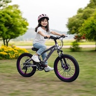 20 Inch Premium Children's Bicycle | Front & Rear Gears | Front & Rear Disc Brakes | Sport Rim Purpl