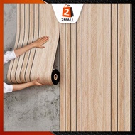 2MALL 3D Flutted Wallpaper Self Adhesive | 3D Design Grille Wallpaper | Pelekat Dinding Kayu 3D Dind