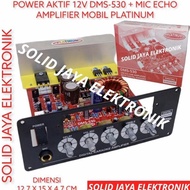 KIT POWER SPEAKER AKTIF MONO 12V DMS 530 AKI ACCU MOBIL CAR AMPLIFIER WITH DIGITAL ECHO KARAOKE MIC 