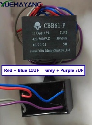 CBB61-P capacitor 11/3UF C.P2 420/500V Sharp washing machine capacitor 11+3UF