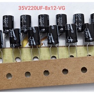 (Combo of 10) Capacitors 35V220UF 35V 220UF35V 8x12mm paper blister (combo)