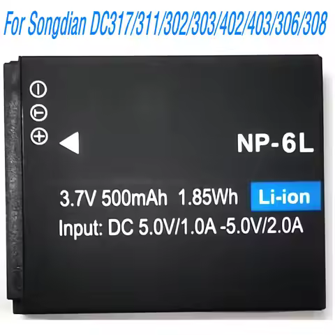 3.7V 500mAh/700mAh NP-6L High Quality Battery For Songdian DC317/311/302/303/402/403/306/308 CAIZU Z
