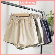 [Johor Seller] Korean Women Shorts Seluar Pendek Draw String High Waist Tie Ins Tide Student Loose W