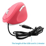 Pink Wired Vertical Mouse Ergonomic Gaming Mouse Adjustable DPI 800-1200-1600 Mice
