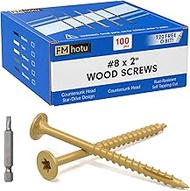 #8 x2Inch Deck Screws, 500Pcs Star Drive Wood Screws, Rust Resistant Timber Screws for Wood, T20 Sta