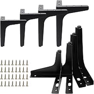 FAAING Set of 8 Black Metal Furniture Feet, 10 cm, 13 cm, 15 cm, 17 cm, Triangle Metal Feet, Cabinet