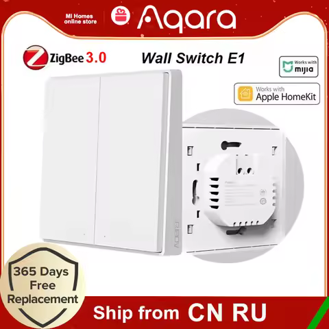 Aqara Smart Wall Switch E1 ZigBee Switch NO Neutral Smart Switch Yours Wireless Switch With Neutral 