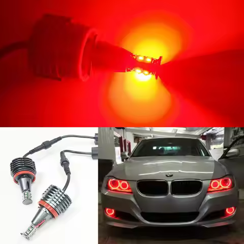 2x CANBUS XP-E LED H8 for BMW E90 E92 E60 E87 E89 Angel Eye Halo Light RED 80W