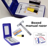 Silver Classic Manual Stainless Double-Edged Trimmer Shaver Hair Razor Razor Shaver Razor Blade Shav