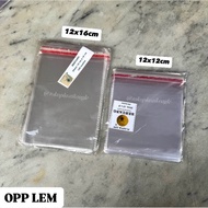 [100pcs] OPP Plastic Glue 12x12cm / 12x16cm