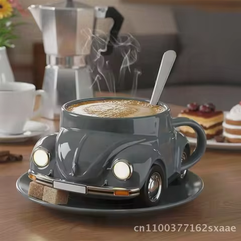 Creative Mustang Shaped Coffee Mug Beetle Form Utensil Synthetic Resin Purple Blue Gray Yellow Red W