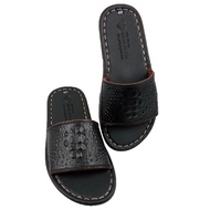 dép da nam quai ngang D83 mẫu quai ngang dập gù cá sấu thời trang phá cách