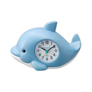 【Japanese popular desk alarm clock】Rhythm clock dolphin analog alarm clock 4SE553SR04
