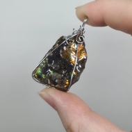 Spot Spotted Colorful Ammonite Alloy Silver-Plated Winding Pendant Laminated Slightly Flawed Non-Per