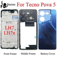 Black 6.78 Inch For Tecno Pova 5 Pova5 LH7 LH7n Battery Cover LCD Display Touch Screen Digitizer Ass