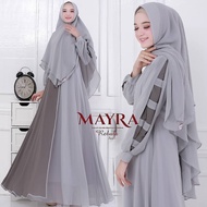 Alvano Store - Gamis Syari Set Hijab Wanita Muslim Ukuran Jumbo M-6XL Seragaman Ibu-Ibu Pengajian
