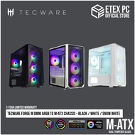 Tecware Forge M Omni ARGB TG mATX PC Case - Black / White / Snow White