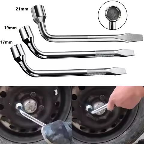 17/19/21mm Wheel Wrench Heavy Duty L Type Spanner Car Spare Tire Lug Hex Nut Bolt Socket Spanner Car